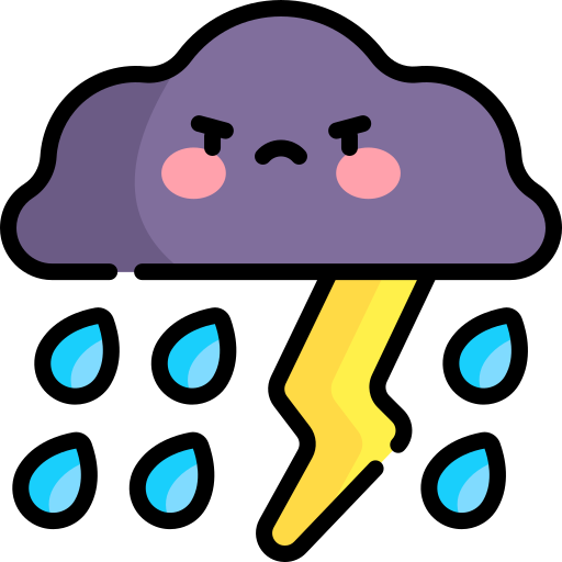 storm Kawaii Lineal color icoon