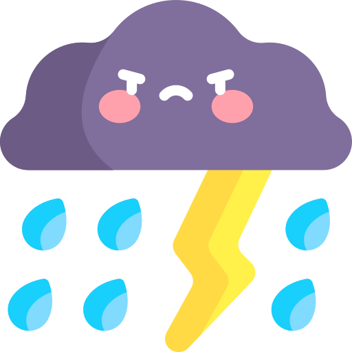 tormenta Kawaii Flat icono
