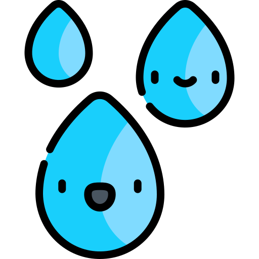 gota de agua Kawaii Lineal color icono