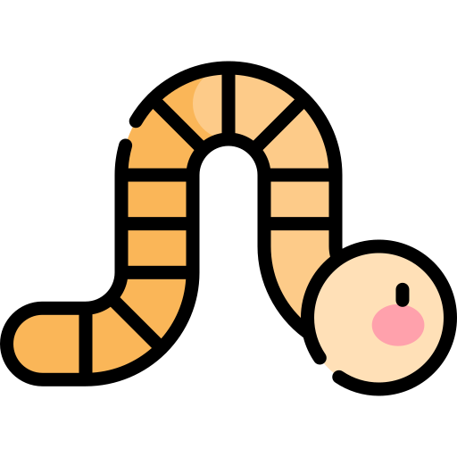 Worm Kawaii Lineal color icon