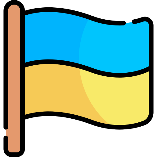ucrania Kawaii Lineal color icono