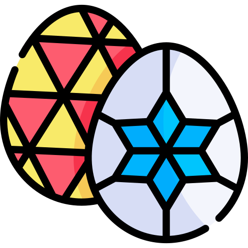 huevos de pascua Kawaii Lineal color icono