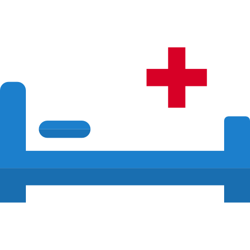 cama de hospital srip Flat icono