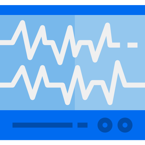 electrocardiograma srip Flat icono