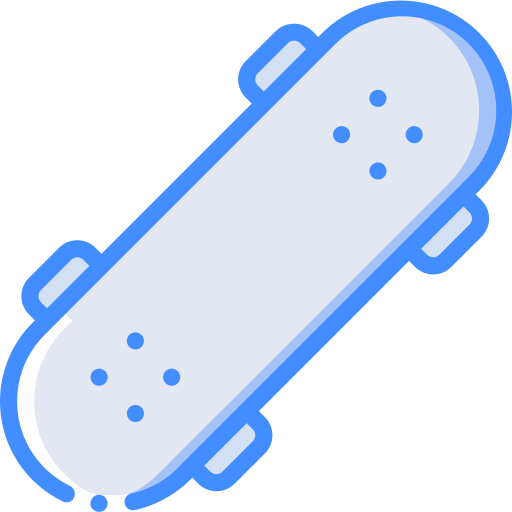 skateboard Basic Miscellany Blue icoon