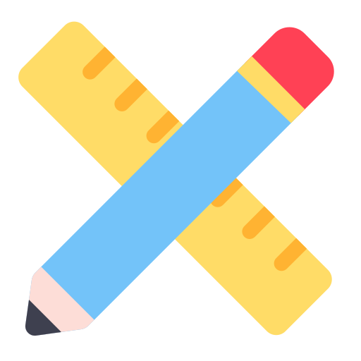 lineal und bleistift Generic color fill icon