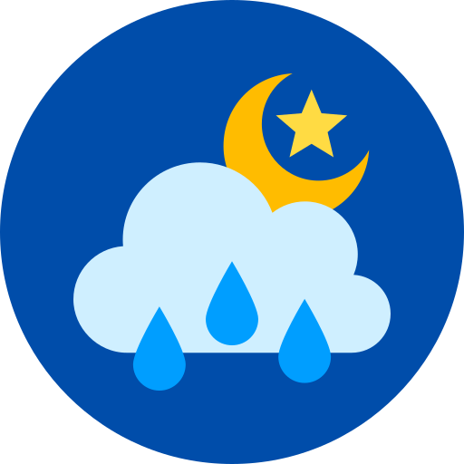 Rainy night Generic color fill icon