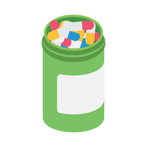bottiglia di pillole Generic color fill icona