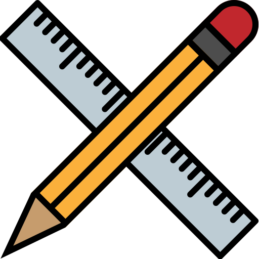 눈금자와 연필 Generic color lineal-color icon