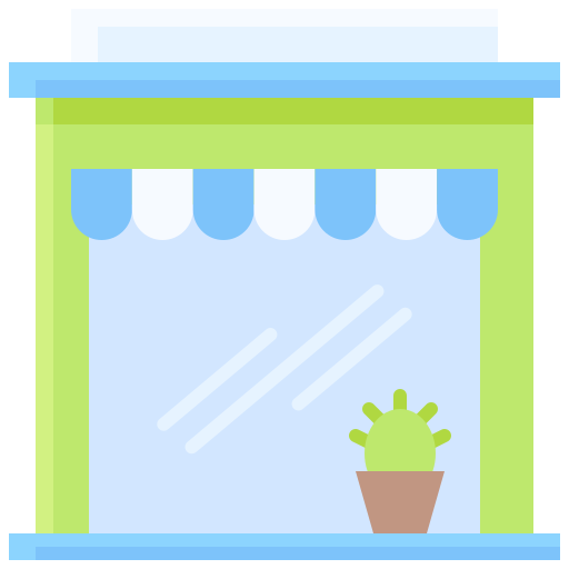 Shop window Generic color fill icon