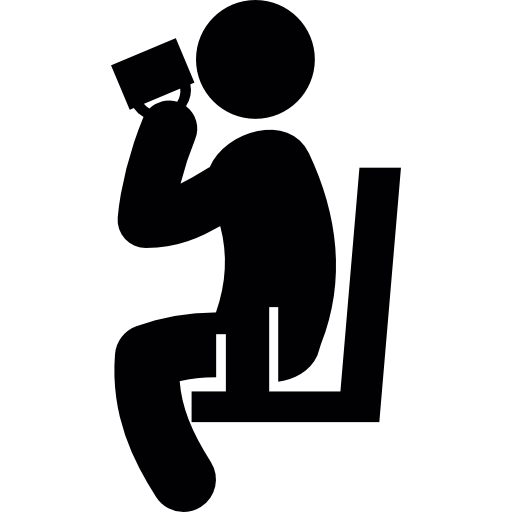 Person sitting and drinking  icon