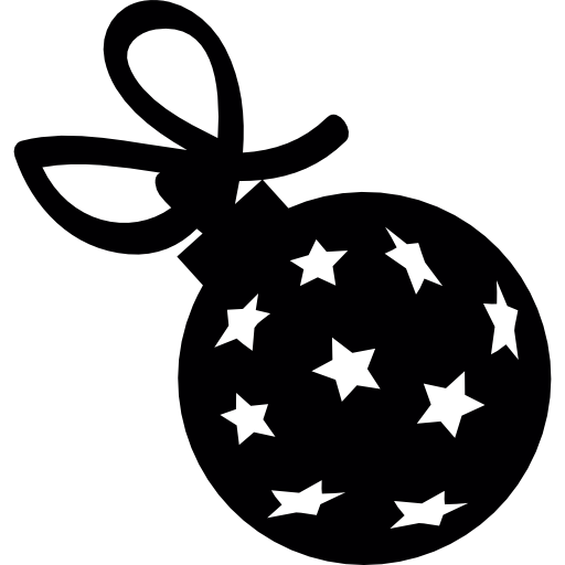 piłka z gwiazdami i wstążką  ikona