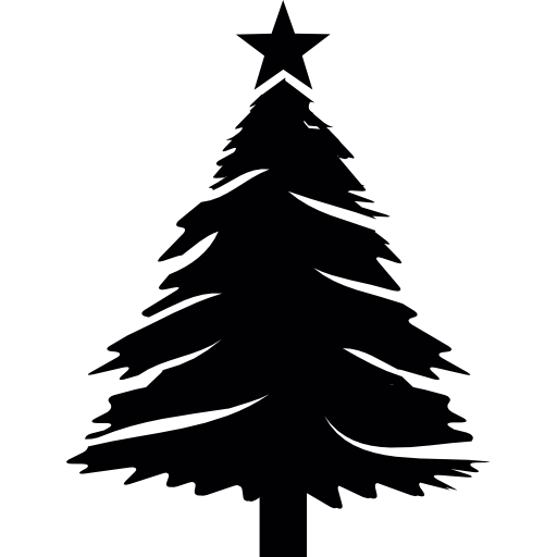 Árbol de navidad con estrella  icono