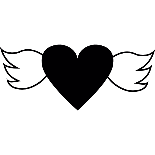 tatuaje corazón y alas  icono