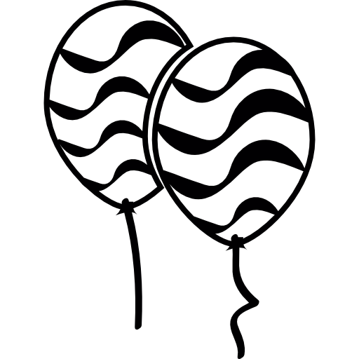 Couple of striped balloons  icon