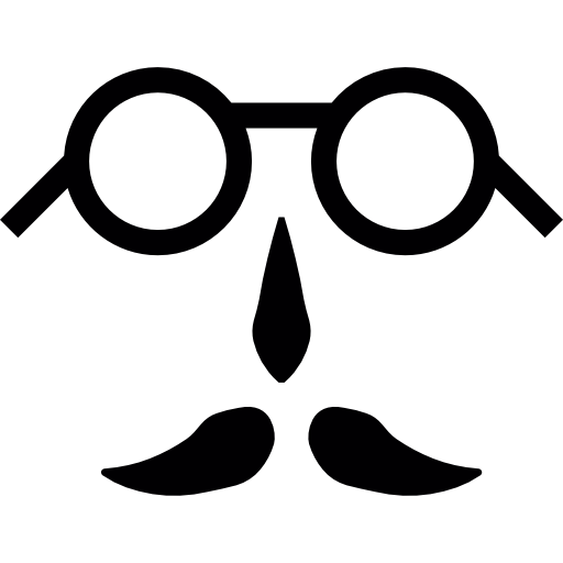 ronde bril en snor kostuum  icoon
