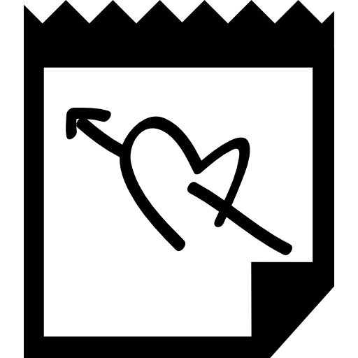 uwaga w kształcie serca i strzałki  ikona