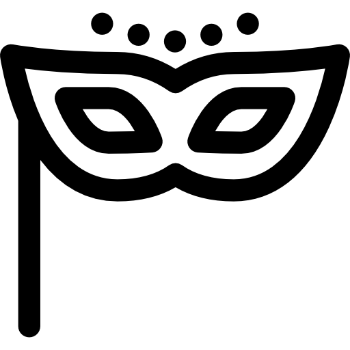 máscara de carnaval Curved Lineal icono