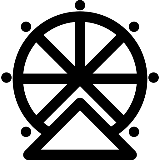 rueda de la fortuna Curved Lineal icono