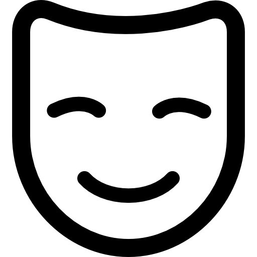 maska komediowa Curved Lineal ikona