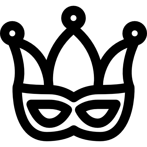 máscara de carnaval Curved Lineal icono