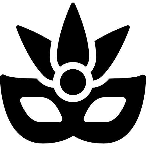 maschera di carnevale Curved Fill icona