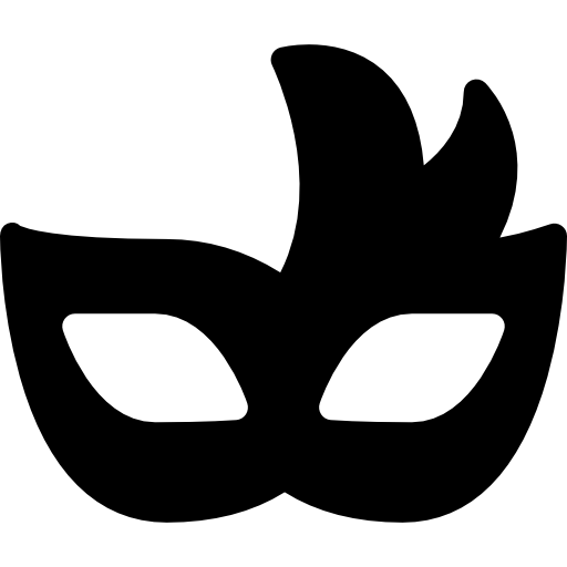 máscara de carnaval de mujer Curved Fill icono