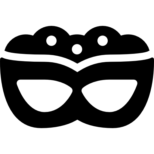maschera di carnevale Curved Fill icona