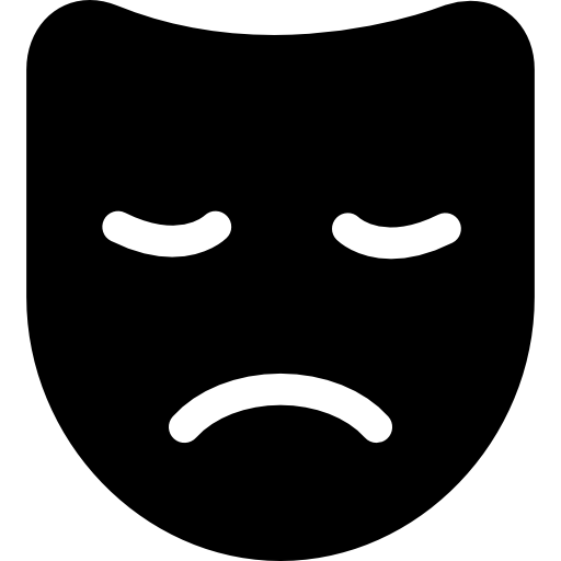 maschera della tragedia Curved Fill icona
