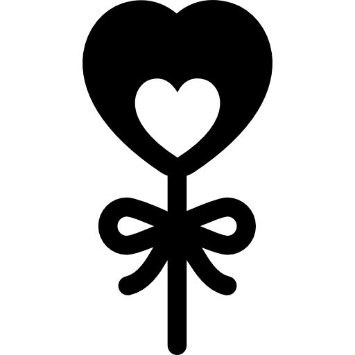 piruleta en forma de corazón  icono
