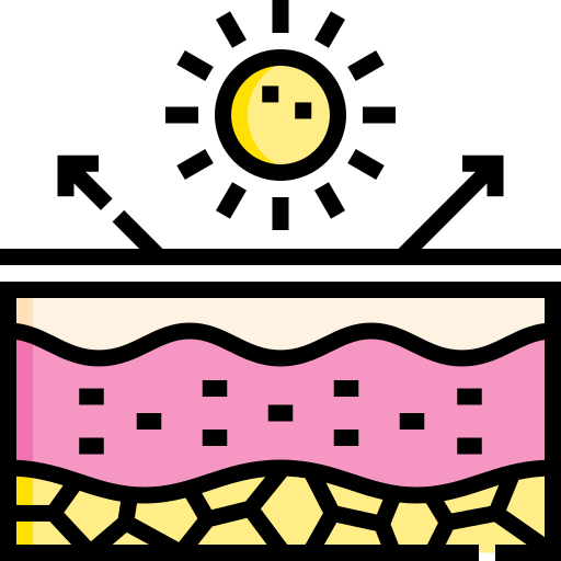 자외선 차단 Detailed Straight Lineal color icon