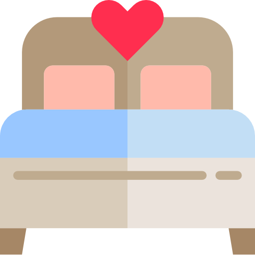 podwójne łóżko srip Flat ikona