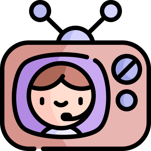 telewizja Kawaii Lineal color ikona