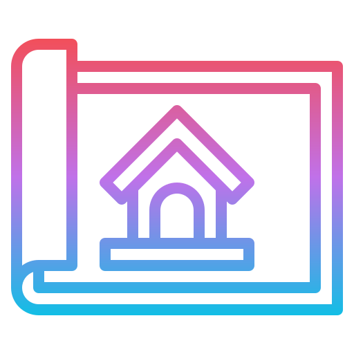 huis blauwdruk Generic gradient outline icoon