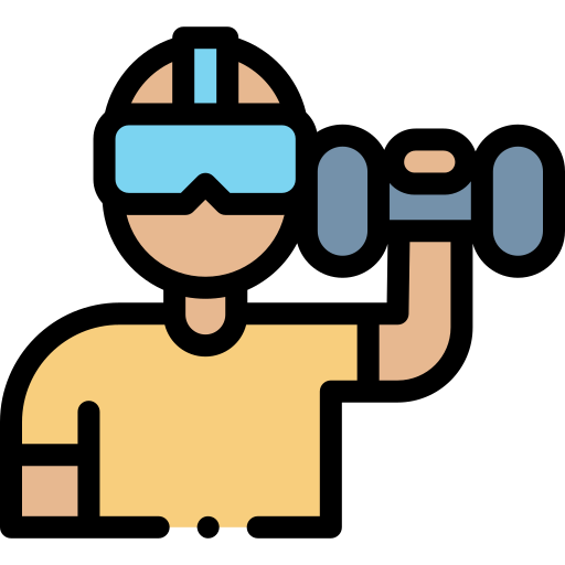 fitness w wirtualnej rzeczywistości Detailed Rounded Lineal color ikona
