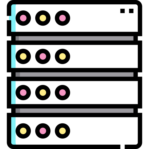 base de datos Detailed Straight Lineal color icono