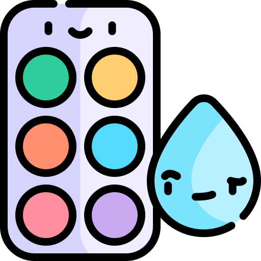 수채화 Kawaii Lineal color icon