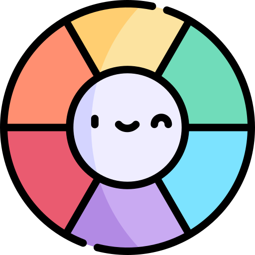 Цветовое колесо Kawaii Lineal color иконка
