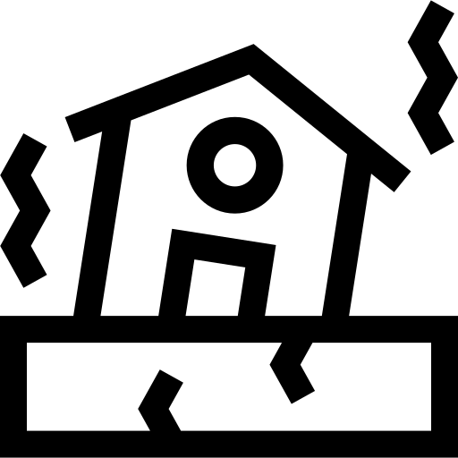 aardbeving Basic Straight Lineal icoon