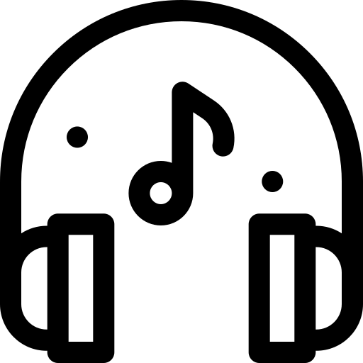 koptelefoon Basic Rounded Lineal icoon