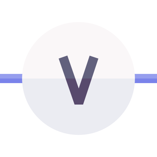 voltmeter Basic Straight Flat icoon