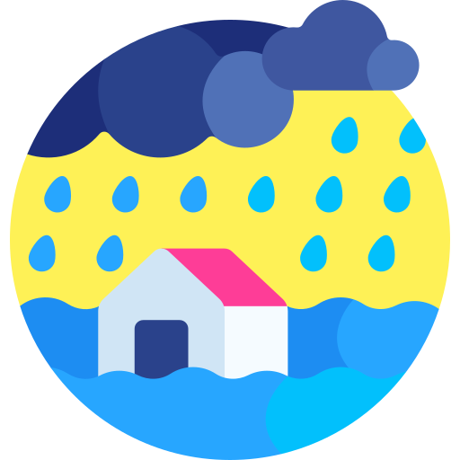 폭우 Detailed Flat Circular Flat icon