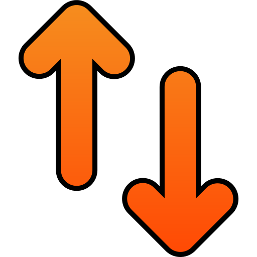 flecha arriba y abajo Generic gradient lineal-color icono
