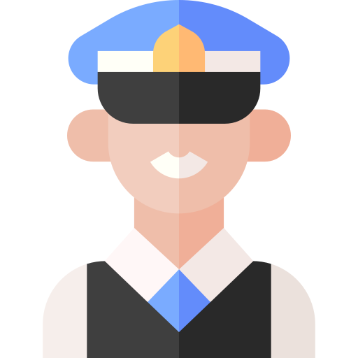 politieagent Basic Straight Flat icoon