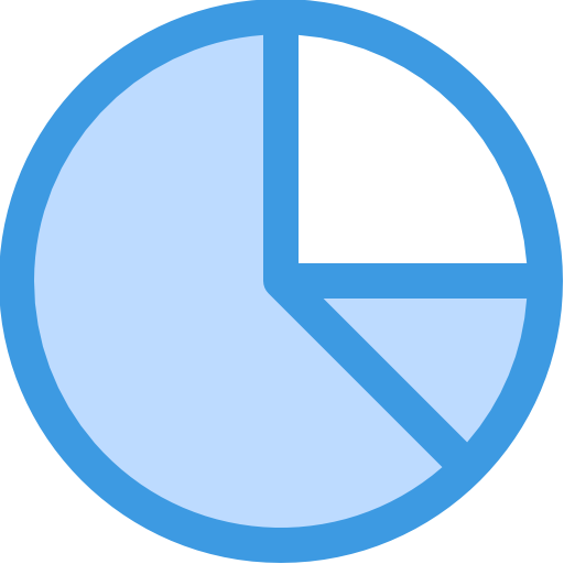 Pie chart itim2101 Blue icon