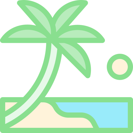 Пляж Detailed color Lineal color иконка