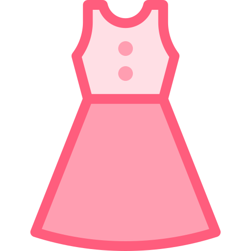 드레스 Detailed color Lineal color icon