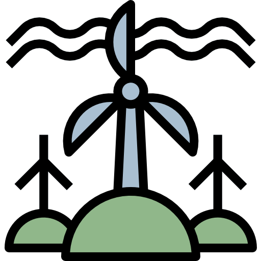 energía eólica PongsakornRed Lineal Color icono