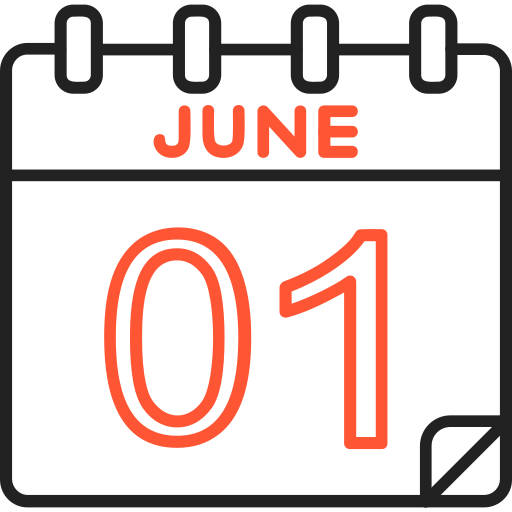 June 1 Generic color outline icon
