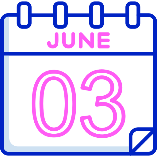 June 3 Generic color lineal-color icon
